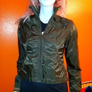 Green and camo northface windbreaker size small